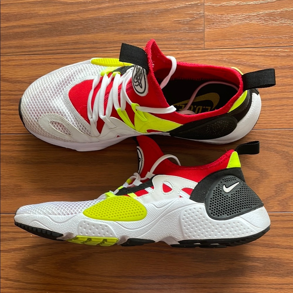 Nike Huarache EDGE Dynamic Red, White, and Neon Yellow Sneakers